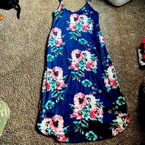 Dress only been worn twice and is in between a medium and a large
